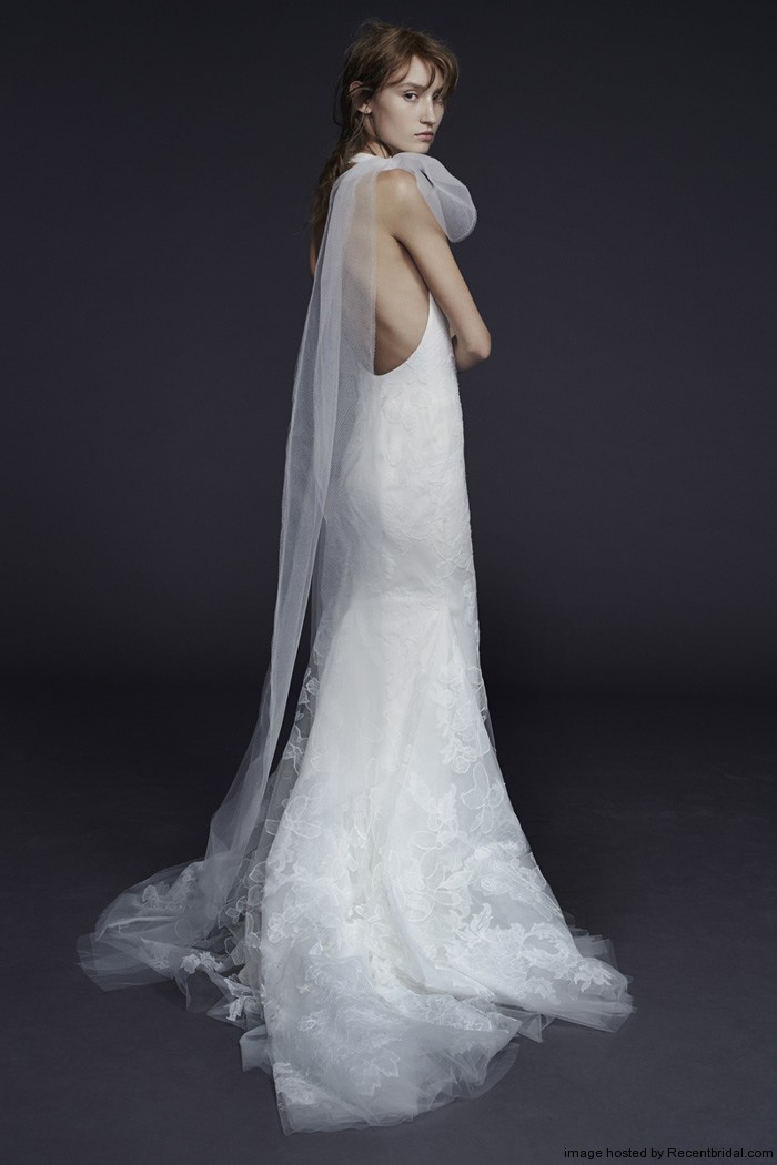 Vera-Wang-Fall-2015-silk-georgette-halter-mermaid-bridal-dress