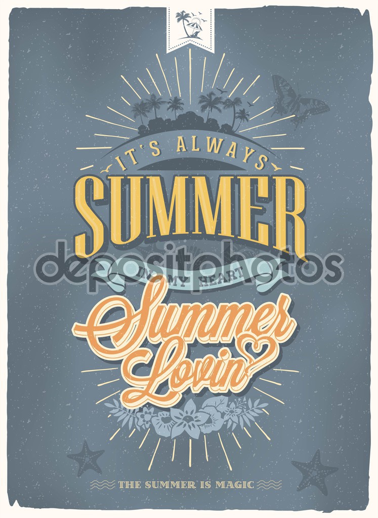 Vintage-Retro-Summer-Paradise-Holidays-Poster-Vector-With-Typography