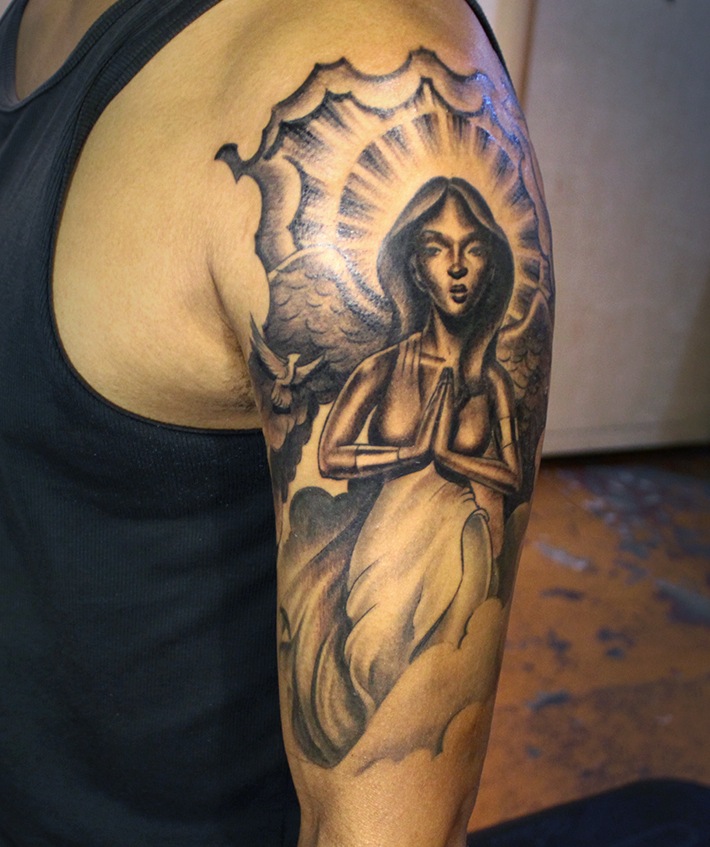 angel-tattoos-on-the-half-sleeve-for-women-and-men