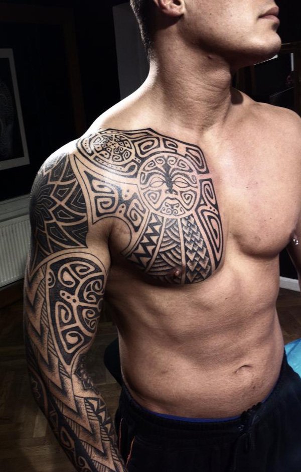 polynesian-chest-tattoo