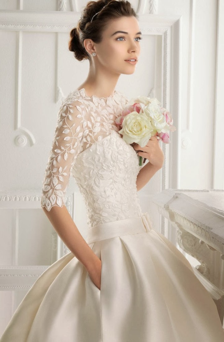 short-ball-gown-wedding-dress-with-3-per-4-sleeves