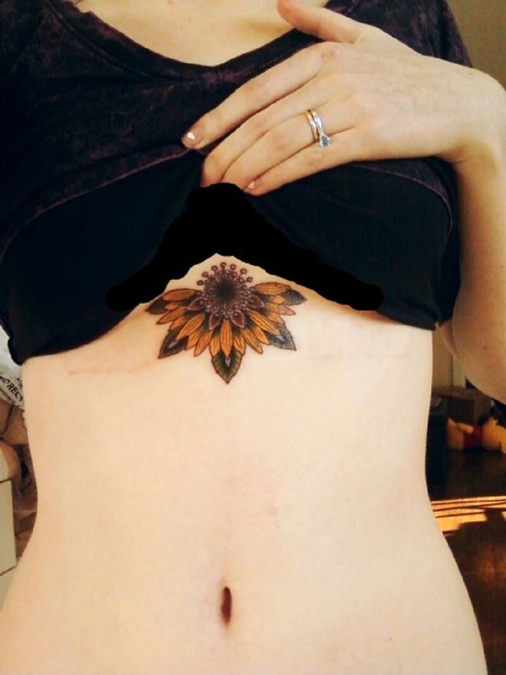 half of sunflower tattoo
