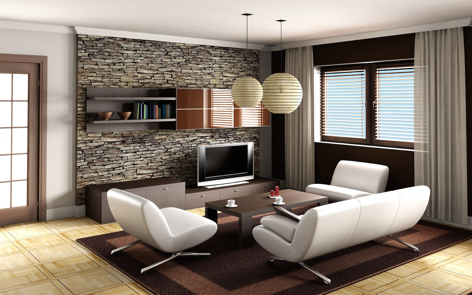 tasty-living-room-design-ideas-brown-sofa