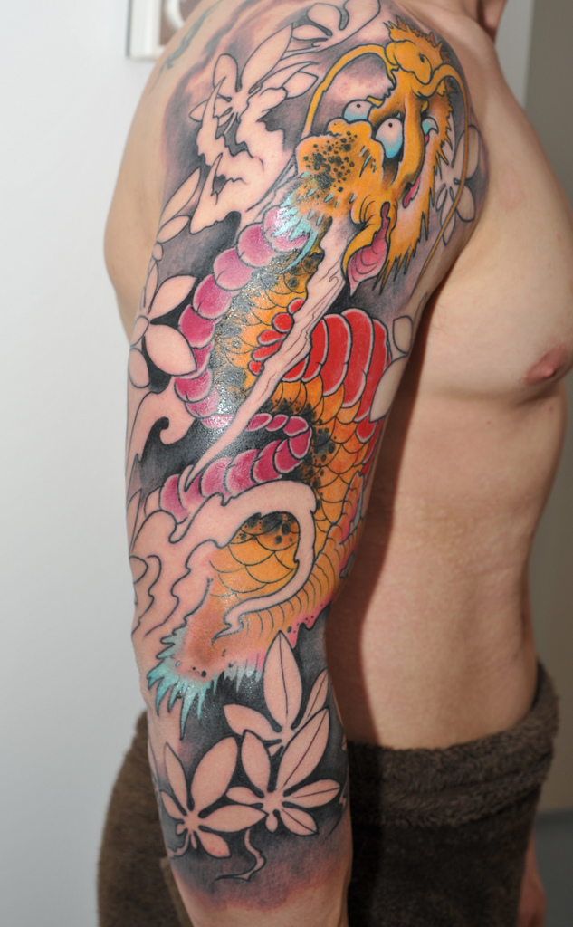 tattoo-sleeve-ideas-for-men-with-dragons