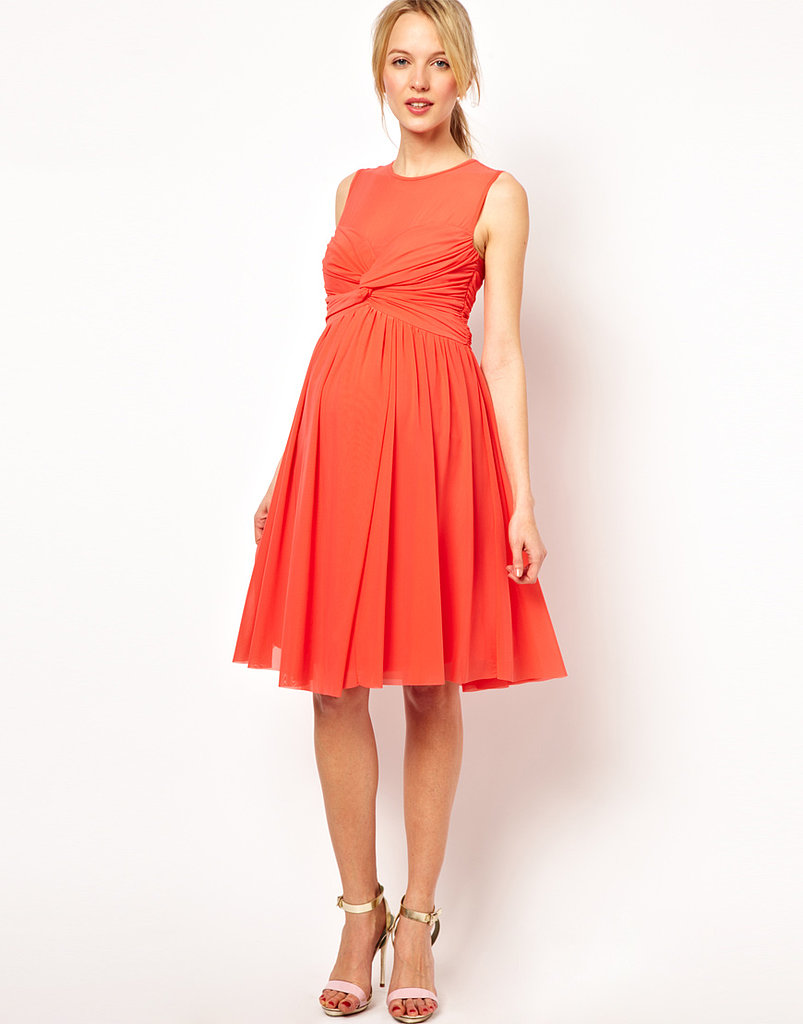 ASOS Maternity Dress in Mesh and Knot Front