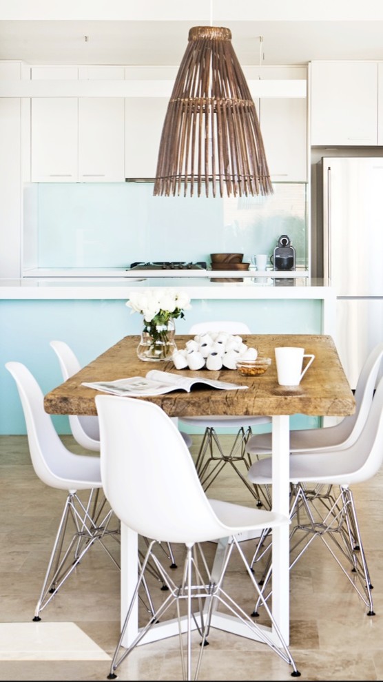Appealing-Eiffel-Chair-home-interior-design-Beach-Style-Dining-Room-Sydney