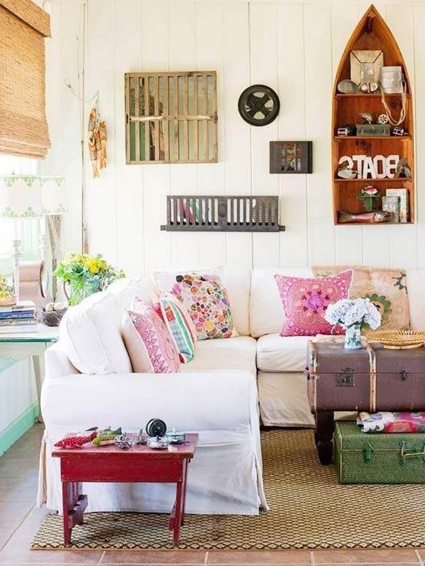 Beach Style Cottage Living Room Decorating Ideas