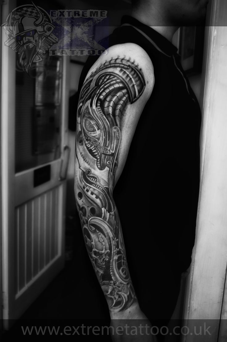 Biomechan Sleeve Tattoo