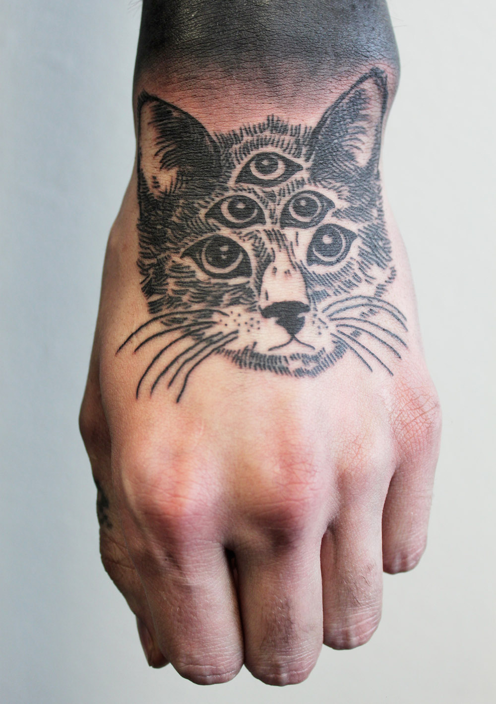 Black tattoo Cat