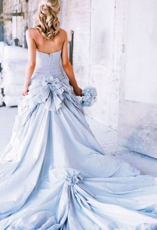 Blue Pastel Wedding Dress