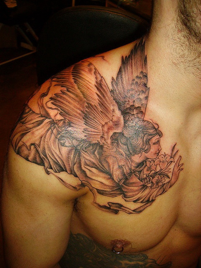 Chest Tattoos For Men Angel Wings Angel Tattoo Designs