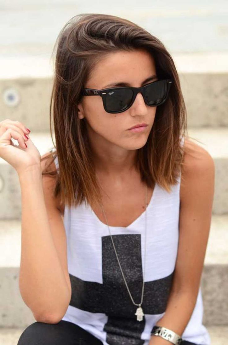 Cool Long Straight Hairstyle for Medium Hair