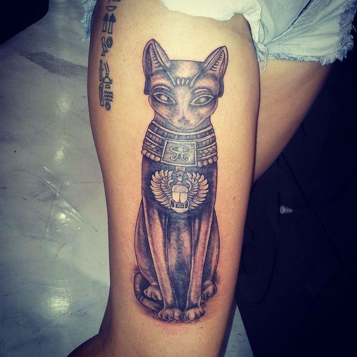 Custom Egyptian Cat Leg Tattoo