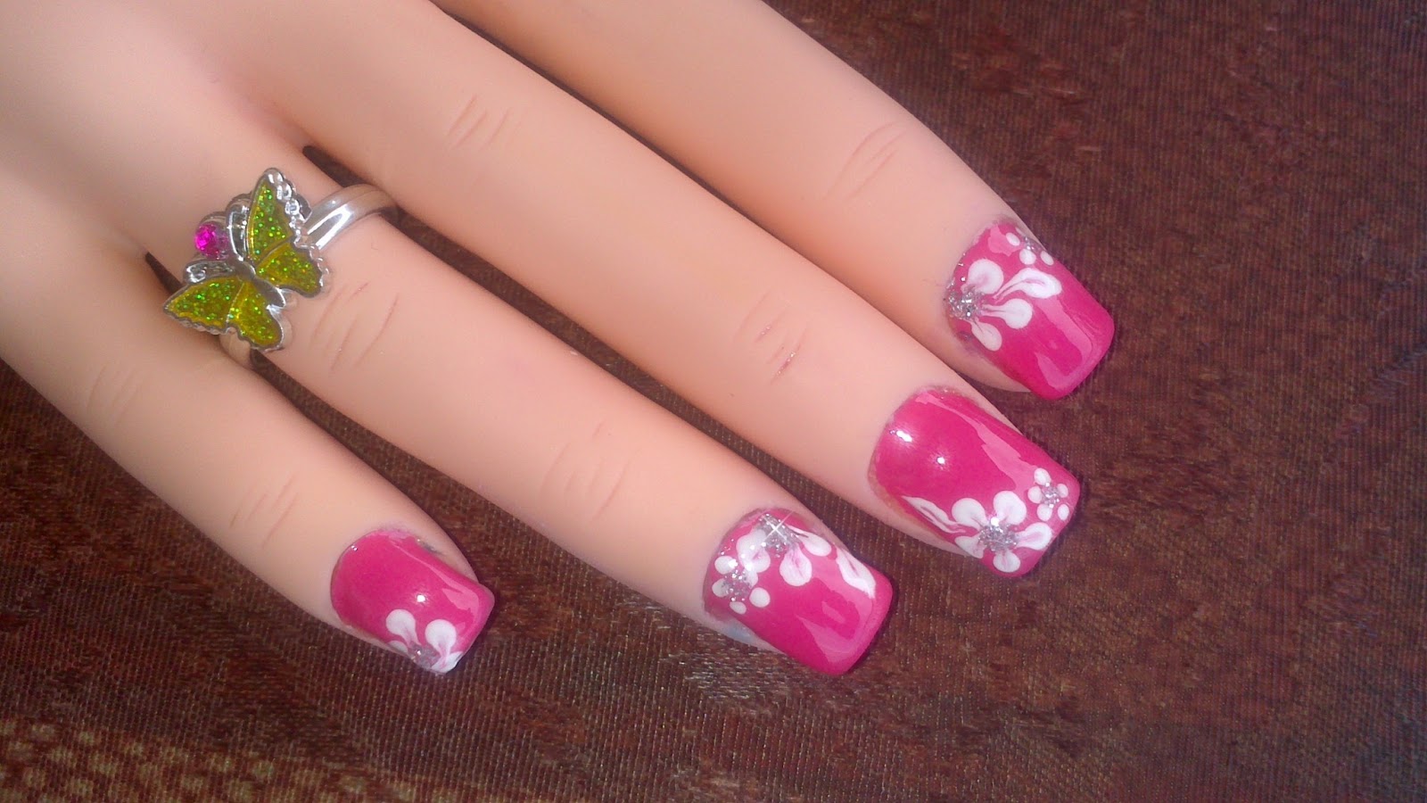 Cute Pink Flower For Simple Nail Art Designs