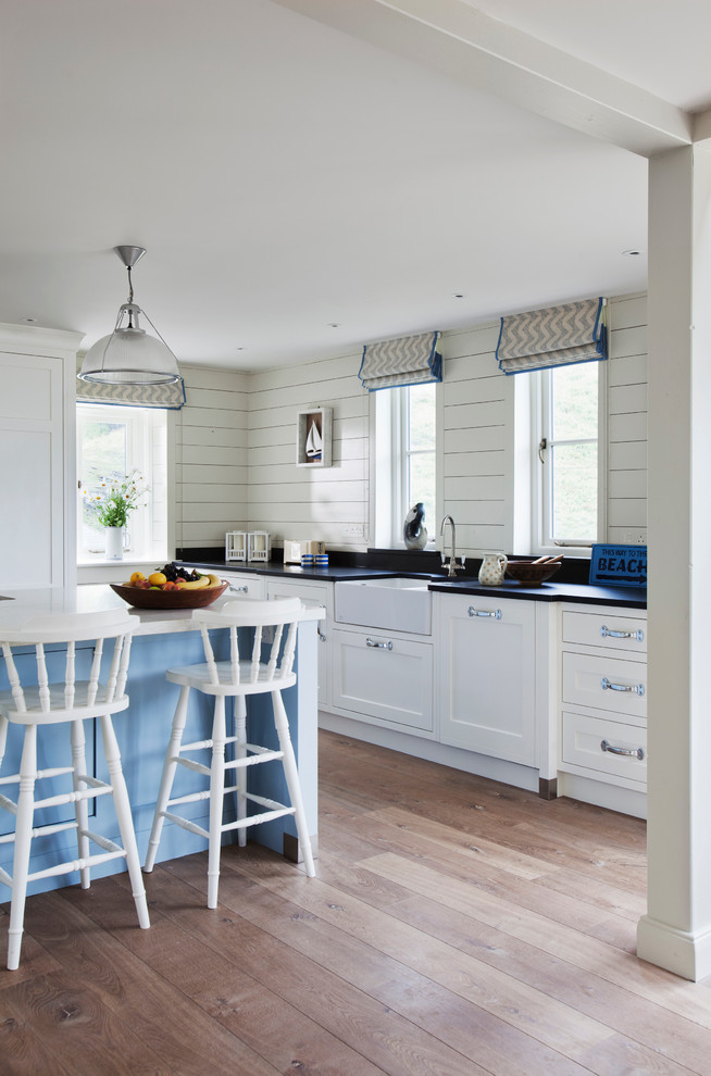 Delightful Chevron Print home interior design Beach Style Kitchen