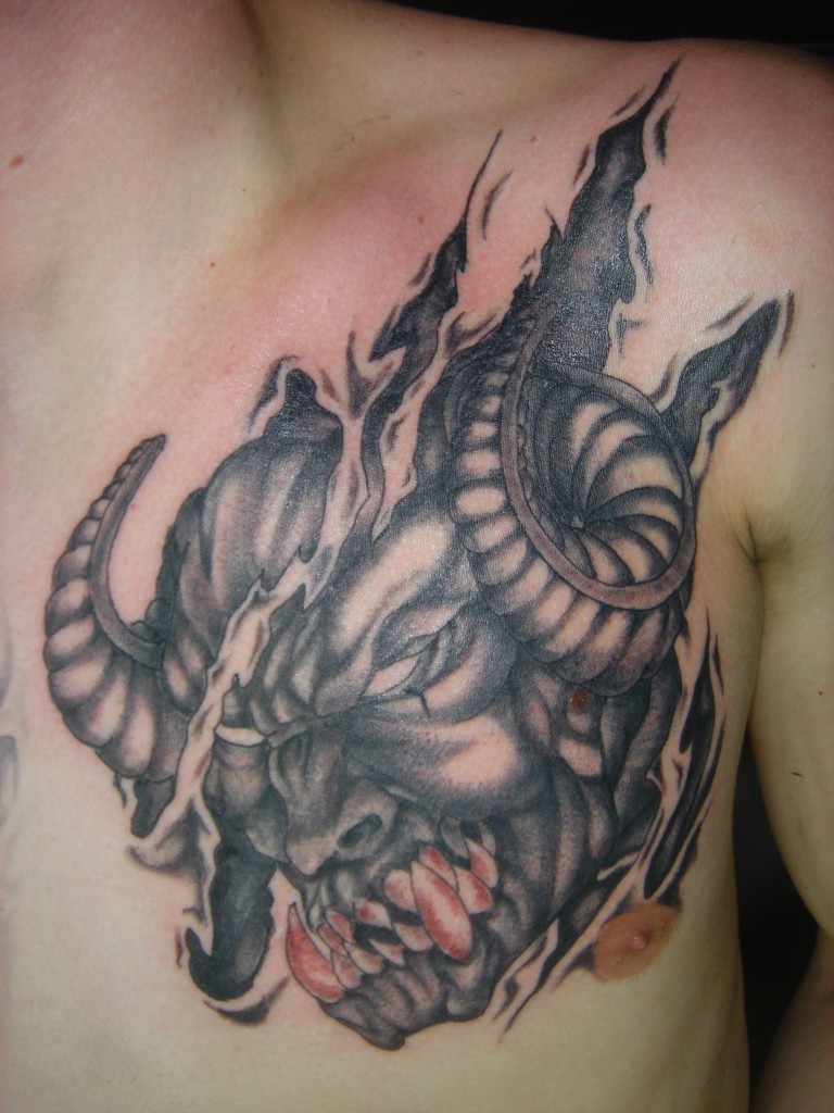 Exclusive Guys Chest Plate Tattoos