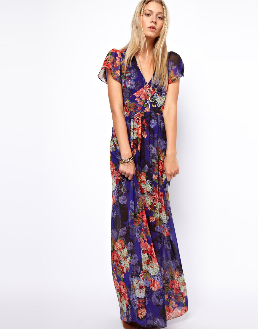 Floral Maxi Dress with Sleeves