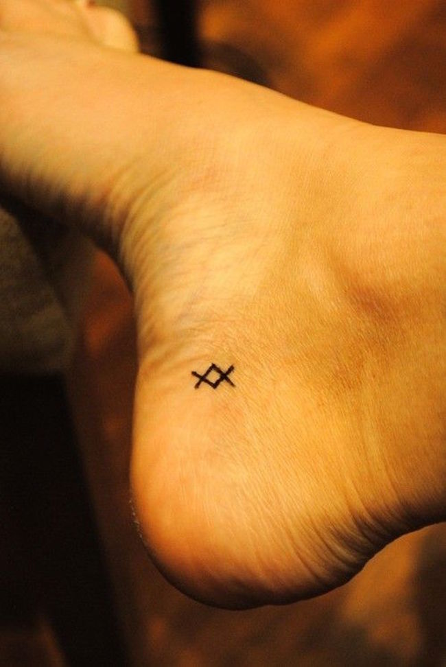 Greek symbol of 'Inguz' Small Tattoo