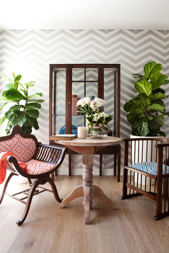 Impressive-Coral-Chevron-Fabric-decorating-ideas-for-Dining-Room-Eclectic-design-ideas-with-Impressive-beach-style-beach