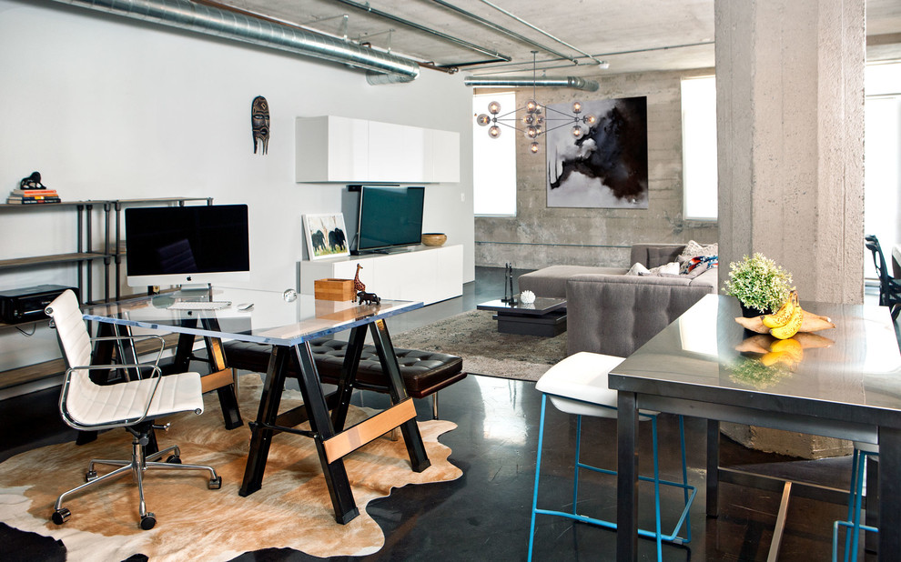 Los-Angeles-Trestle-Desk-Decor-Ideas-Industrial-Home-Office