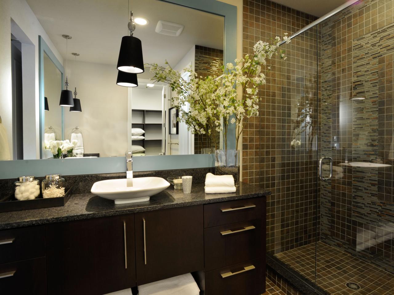 Modern Bathroom with an Earthy Stone Shower