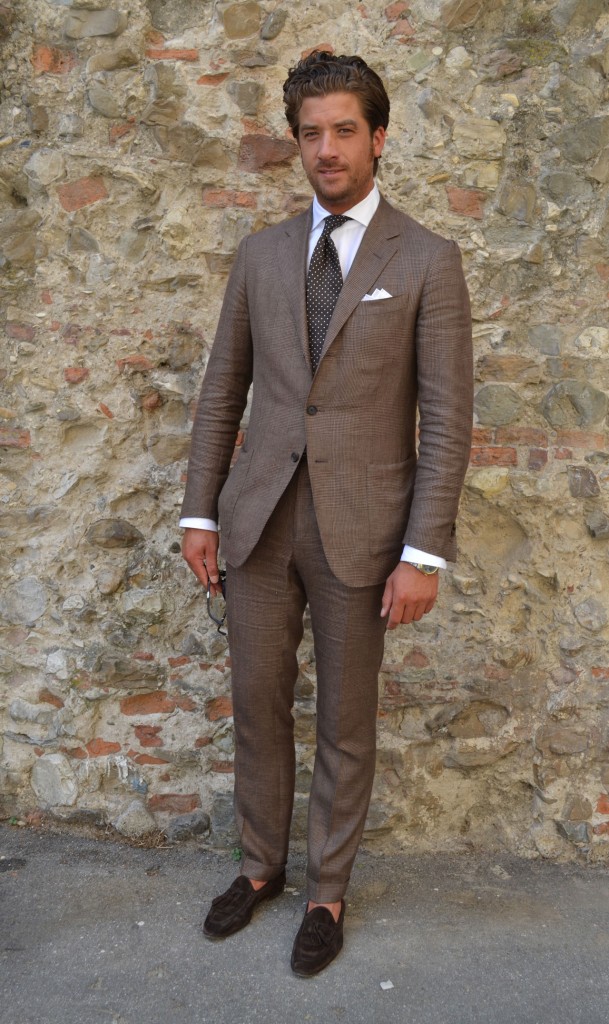 Pitti Uomo Slim Armani Suit Mens Florence Italy