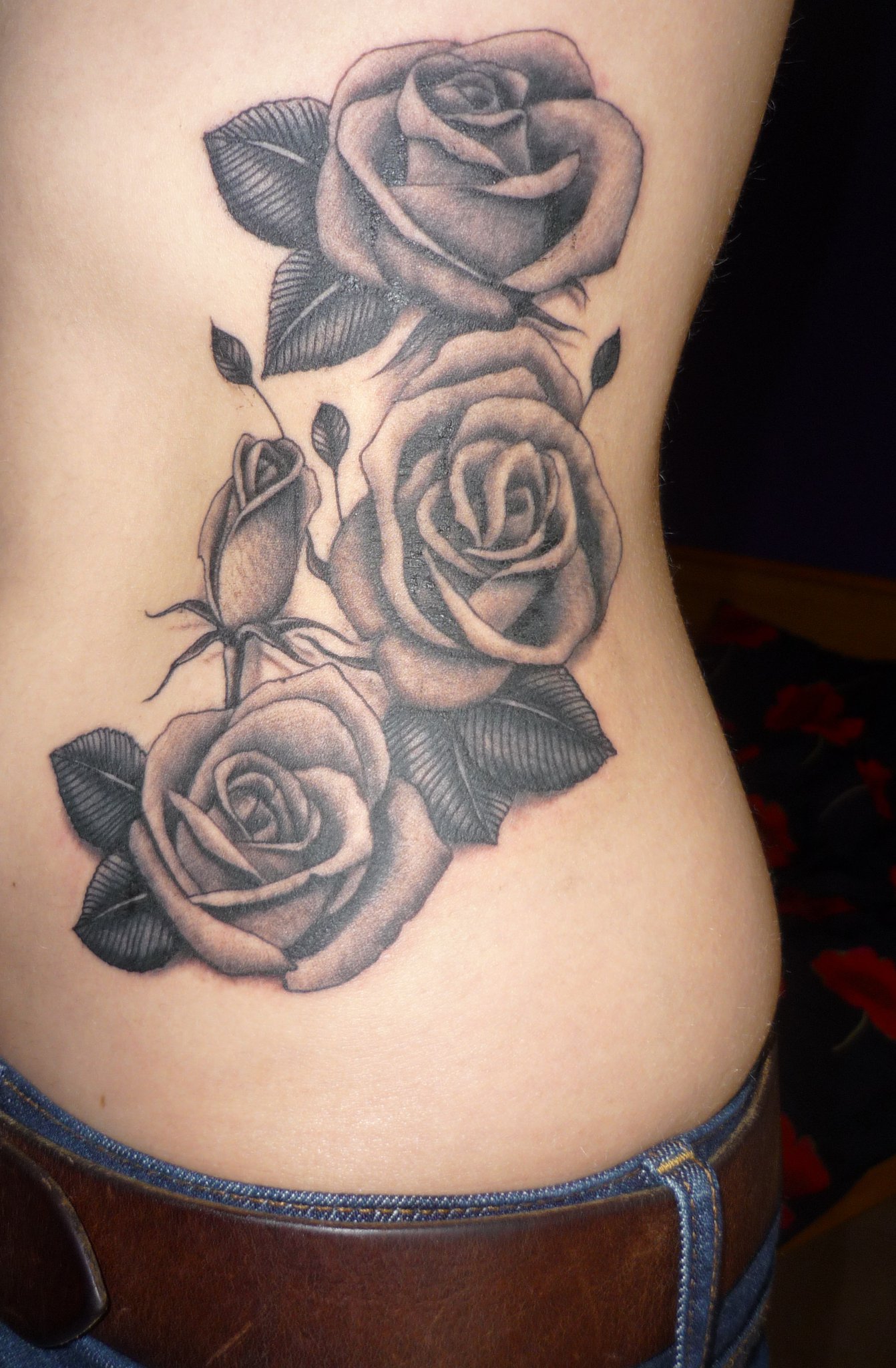 Rose-Flower-Tattoo-On-Rib-Side