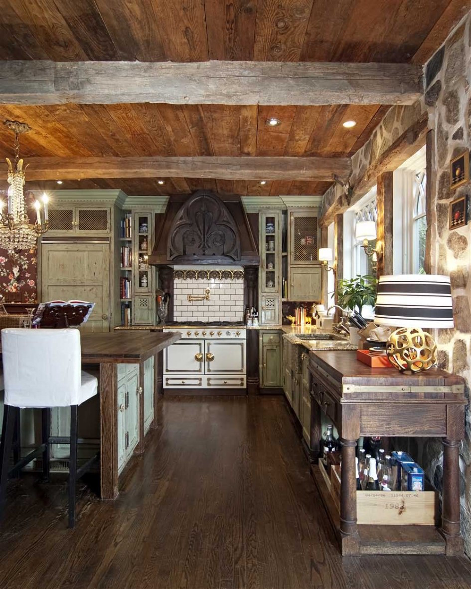 Rustic White Country Kitchen Design Antique And Vintage