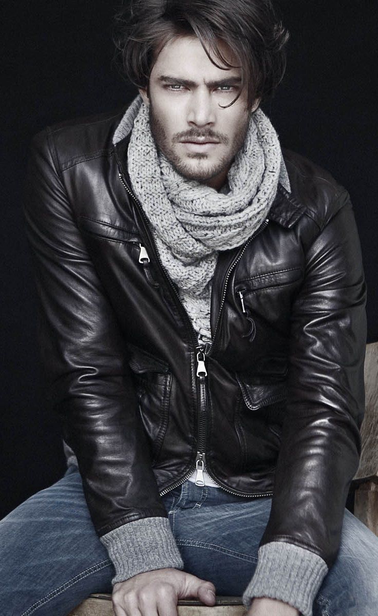 Scarf and Leather Jacket