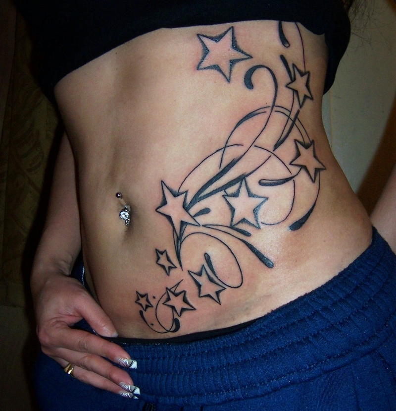 Star Tattoo on Side of Stomach Star Tattoos on Girl Left Side