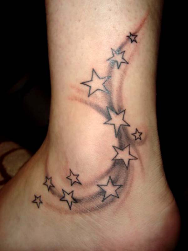 Star tattoo on ankle