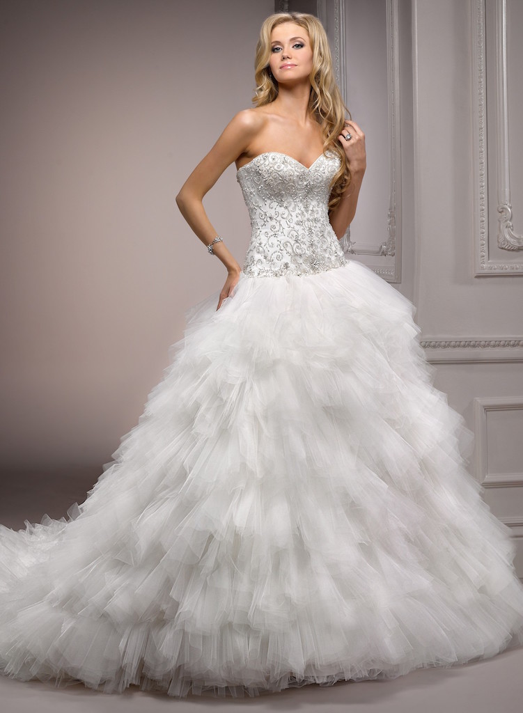 Strapless Wedding Dresses Ball Gown With Sparkles