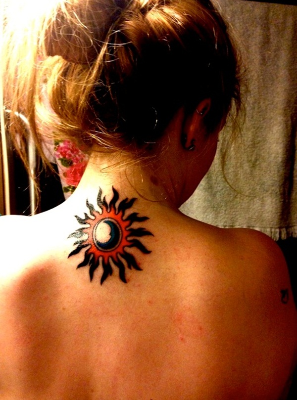 Sun with color tattoo