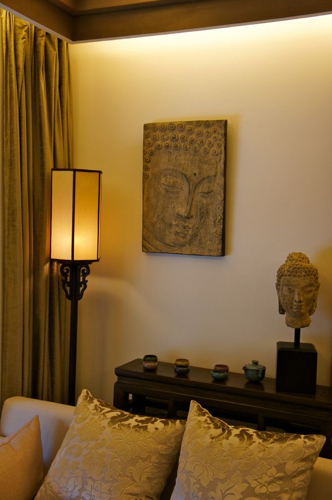 Superb Buddha Statues decorating ideas for Beguiling Living Room Asian design ideas with ZEN corner