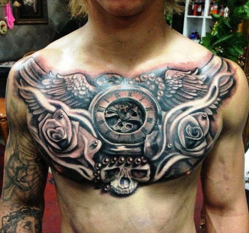 Tattoos For Men On Chest Wings Mens Chest Tattoos