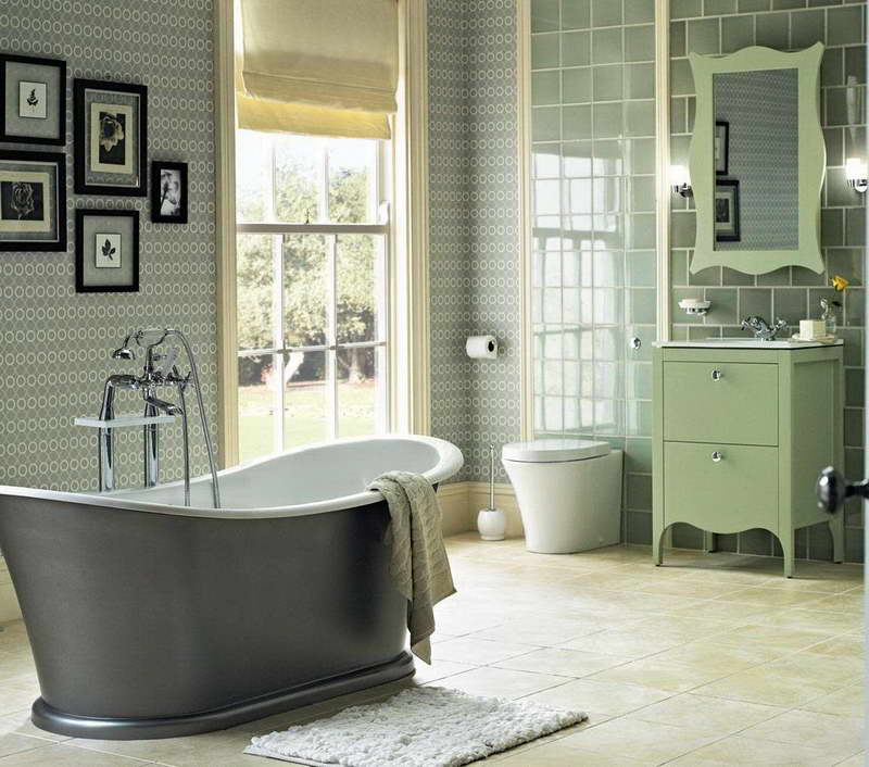 Traditional Bathroom Decorating With Floor Tiles