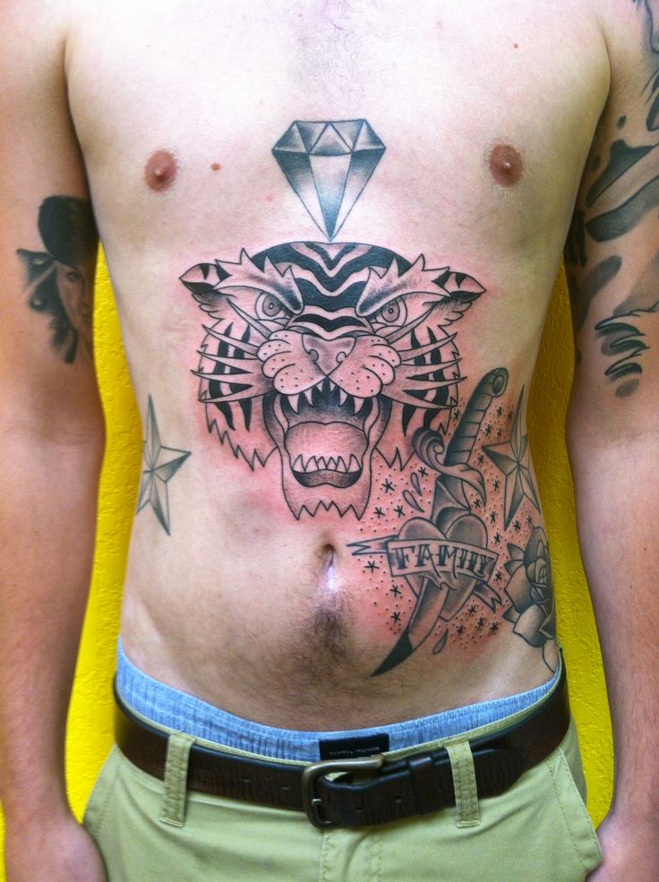 Traditional stomach tattoo