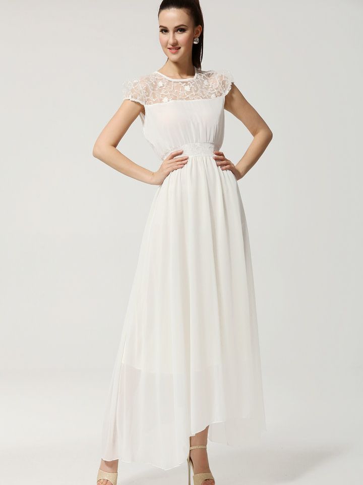 White Maxi Dress With Sleeves