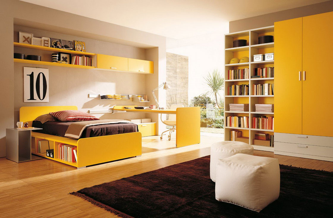 Yellow Bedroom Contemporary Design