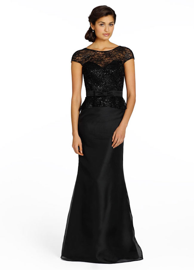 black bridesmaid dress with sleeves