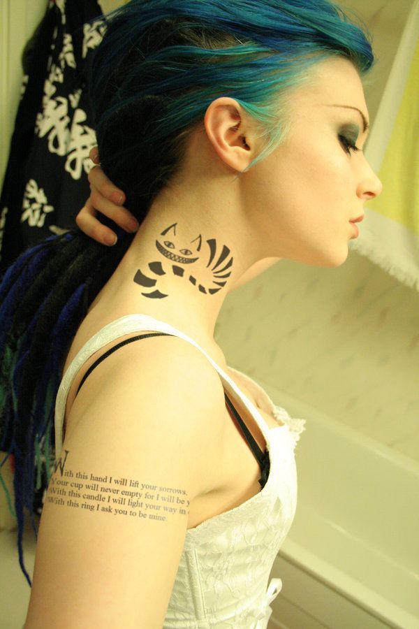 cat neck tattoo