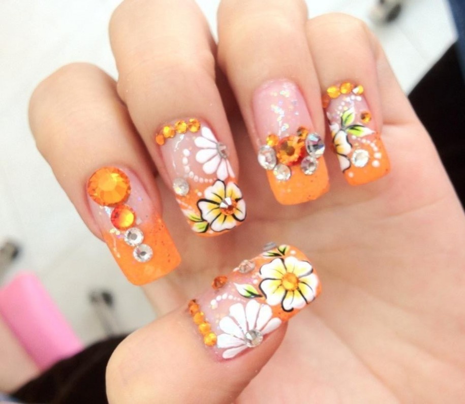 flower 3d nail designs