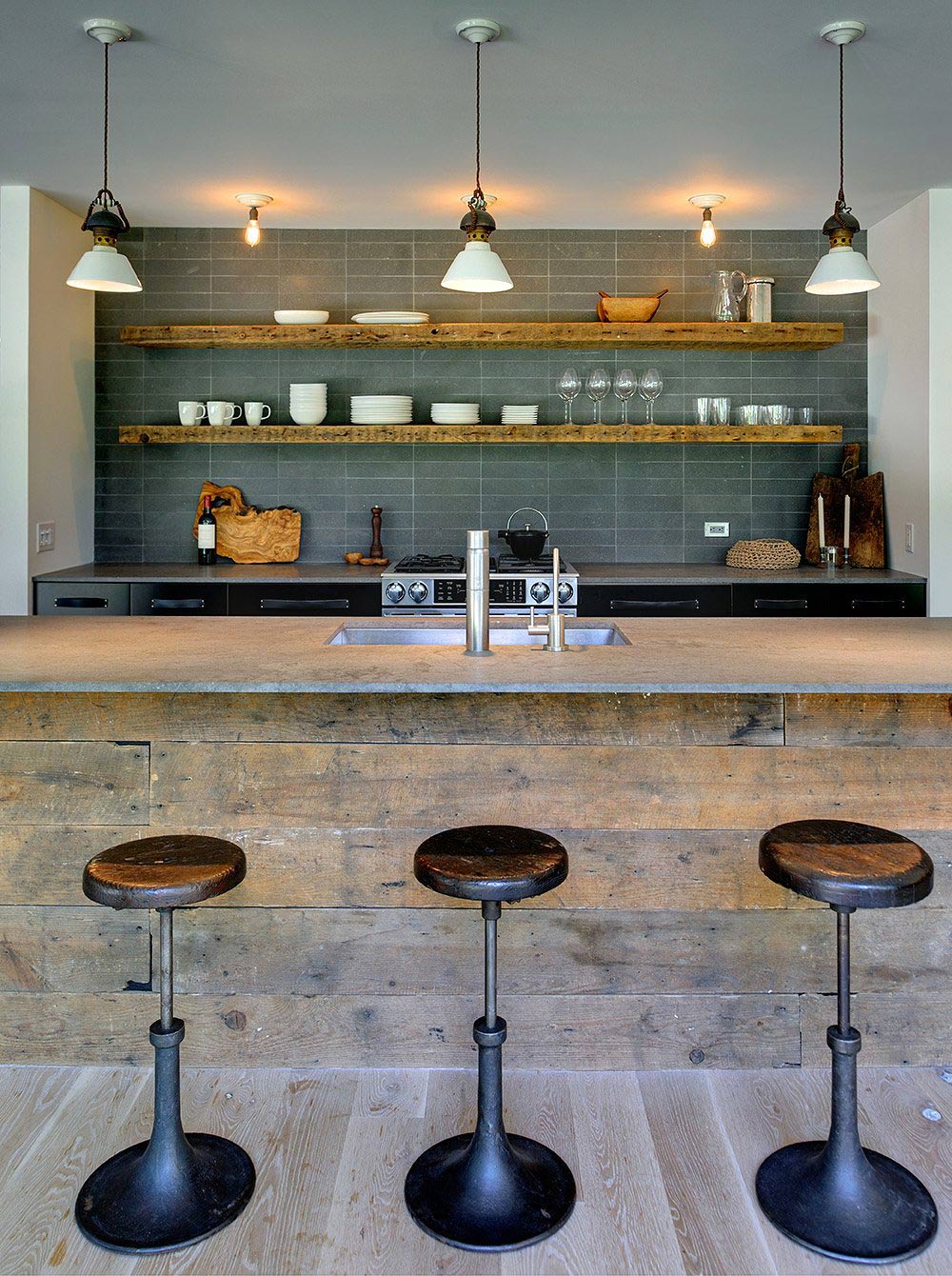 new rustic kitchen breakfast bar design