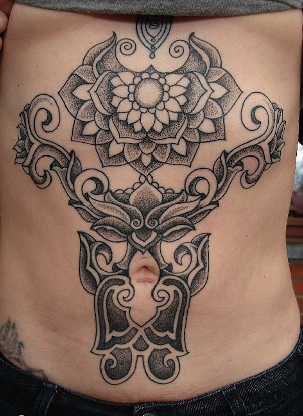 stomach-tattoo-abstract