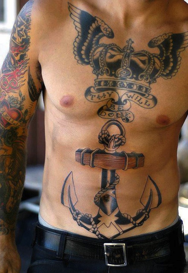 stomach-tattoo-anchor