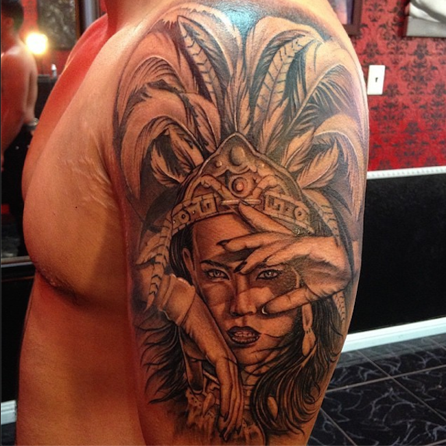 Aztec tattoo by Joshua Stallworth