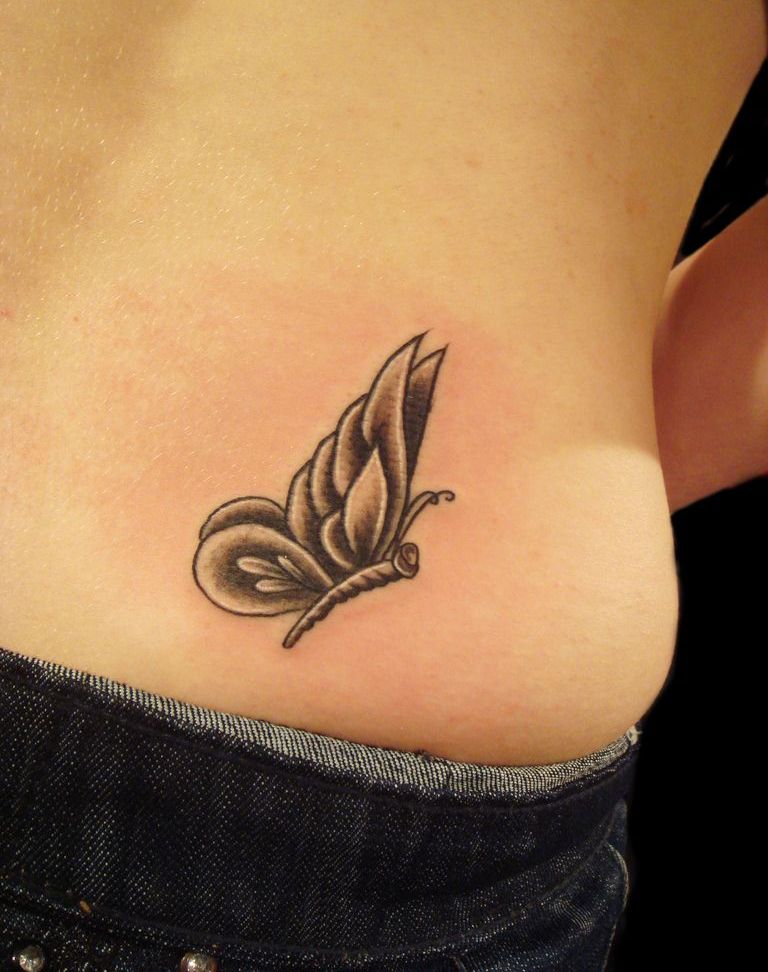 Black Dragonfly Tattoo On Waist