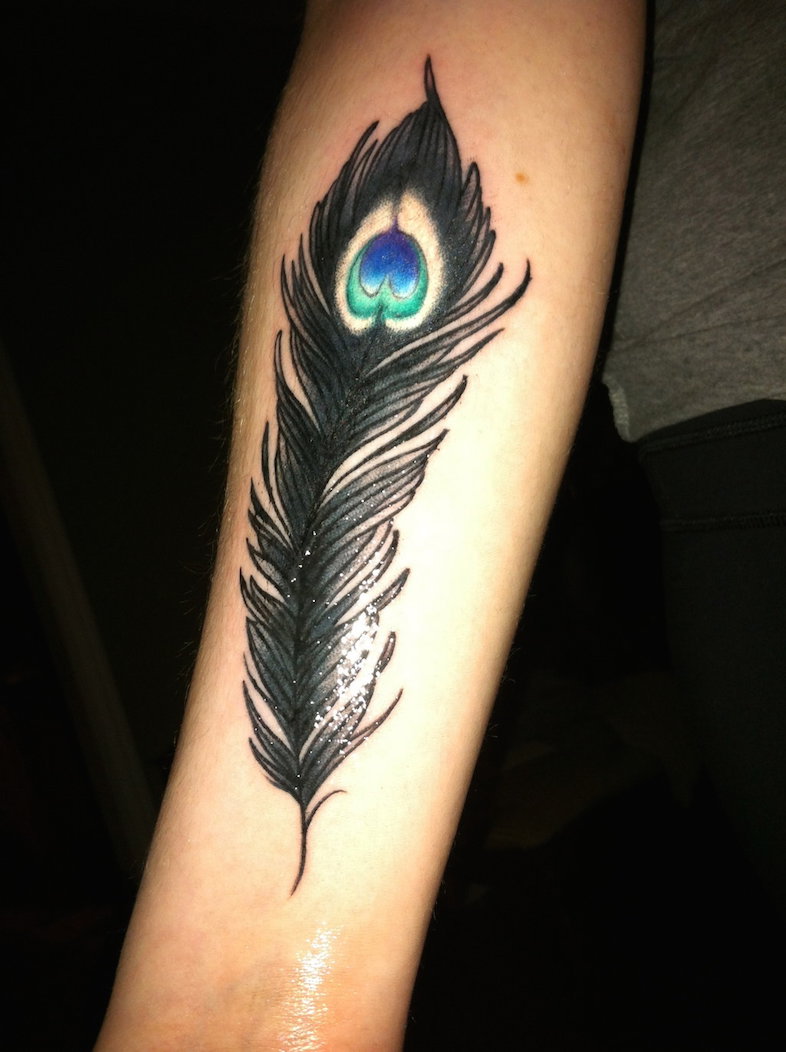 Colorful Peacock Feather Tattoos