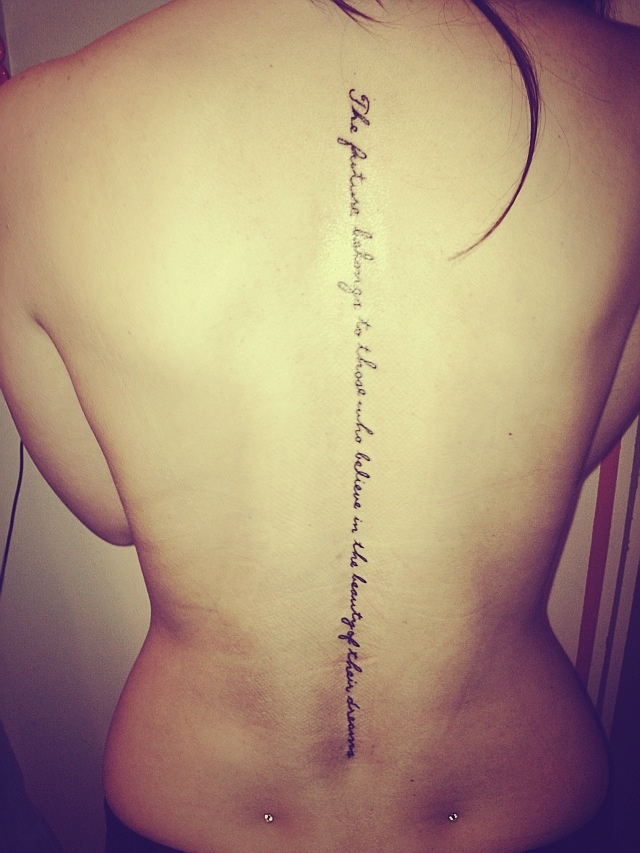 Gorgeous spine tattoo
