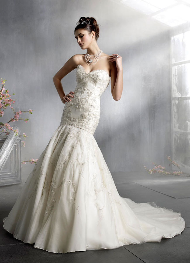 Lazaro Wedding Dresses White Pearl Design